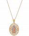 Tricolor Our Lady of Guadalupe 18" Pendant Necklace in 14k Gold, Rose Gold & Rhodium-Plate
