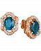 Le Vian Deep Sea Blue Topaz (4-1/5 ct. t. w. ) & Diamond (7/8 ct. t. w. ) Stud Earrings in 14k Rose Gold