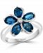 Effy London Blue Topaz (2-7/8 ct. t. w. ) & Diamond (1/20 ct. t. w. ) Flower Ring in 14k White Gold