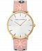 Rebecca Minkoff Women's Major Floral Embroidered Blush Leather Strap Watch 40mm