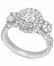 Diamond Oval Halo Three-Stone Engagement Ring (1-3/4 ct. t. w. ) in 14k White Gold