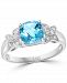 Blue Topaz (1-5/8 ct. t. w. ) & Diamond (1/10 ct. t. w. ) Ring in 14k White Gold