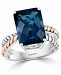 Effy London Blue Topaz Ring (8-7/8 ct. t. w. ) Ring in Sterling Silver & 18k Rose Gold-Plate