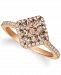 Le Vian Chocolate Diamond (5/8 ct. t. w. ) & Vanilla Diamond (1/4 ct. t. w. ) Cluster Ring in 14k Rose Gold
