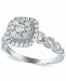Diamond Halo Cluster Engagement Ring (3/4 ct. t. w. ) in 14K White Gold