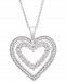 Diamond Heart Adjustable Pendant Necklace (1/4 ct. t. w. ) in Sterling Silver