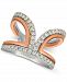 Le Vian Nude Diamonds Two-Tone Statement Ring (3/4 ct. t. w. ) in 14k White & Rose Gold