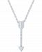 Diamond Accent Arrow 18" Pendant Necklace in Sterling Silver