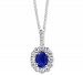 Effy Sapphire (1-9/10 ct. t. w. ) & Diamond (1/4 ct. t. w. ) 18" Pendant Necklace in 14k White Gold