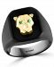 Effy Men's Onyx & Tsavorite Accent Panther Head Ring in Black Pvd over Sterling Silver & 18k Gold