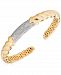 Diamond Pave Textured Cuff Bracelet (7/8 ct. t. w. ) in Gold-Plated Sterling Silver