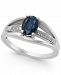 Sapphire (1 ct. t. w. ) & Diamond (1/10 ct. t. w. ) Ring in 14k White Gold