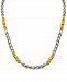 Two-Tone Greek Key 24" Chain Necklace in Stainless Steel & Yellow Ion-Plate