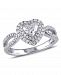 Certified Diamond (1 ct. t. w. ) Double Halo Heart Engagement Ring in 14k White Gold
