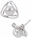 Cultured Freshwater Pearl (8mm) Triangle Stud Earrings in Sterling Silver
