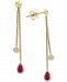 Effy Ruby (5/8 ct. t. w. ) and Diamond Accent Drop Earrings in 14k Gold
