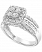 Diamond Square Halo Cluster Engagement Ring (1 ct. t. w. ) in 14k White Gold