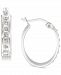 Giani Bernini Diamond Accent Oval Hoop Earrings in Platinum over Sterling Silver, Created for Macy's