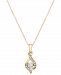 Diamond Teardrop 18" Pendant Necklace in 14k White Gold, Yellow Gold and Rose Gold (1/8 ct. t. w. )