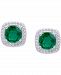 Green Quartz Cushion-Framed Stud Earrings (1-3/8 ct. t. w. ) in Sterling Silver