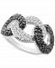 Black & White Diamond Interlocking Ring (1 ct. t. w. ) in Sterling Silver