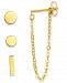 4-Pc. Set Single Circles, Bar & Chain Stud Earrings in 10k Gold