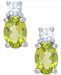 Peridot (1 ct. t. w. ) & Lab-Created White Sapphire (1/10 ct. t. w. ) Oval Stud Earrings in Sterling Silver