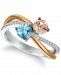 Le Vian Multi-Gemstone (5/8 ct. t. w. ) & Diamond (1/8 ct. t. w. ) Two Stone Crossover Ring in 14k Gold & White Gold