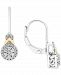 Diamond Halo Cluster Drop Earrings (1/4 ct. t. w. ) in Sterling Silver and 10k Gold