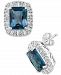 Effy London Blue Topaz (5-1/2 ct. t. w. ) & Diamond (5/8 ct. t. w. ) Halo Stud Earrings in 14k White Gold