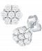 Forever Grown Diamonds Diamond Cluster Stud Earrings (1/2 ct. t. w. ) in Sterling Silver