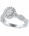 Diamond Halo Cluster Engagement Ring (1/2 ct. t. w. ) in 14k White Gold
