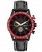 Gevril Men's Scuderia Swiss Quartz Chronograph Black Leather Strap Watch 45mm
