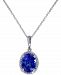 Effy Tanzanite (2-5/8 ct. t. w. ) and Diamond (1/8 ct. t. w. ) Pendant Necklace in 14k White Gold, Created for Macy's