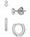 Giani Bernini 2-Pc. Set Cubic Zirconia Stud & Hoop Earrings in Sterling Silver, Created for Macy's