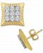 Men's Diamond Square Cluster Stud Earrings (1/4 ct. t. w. ) in 18k Gold-Plated Sterling Silver