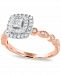 Diamond Double Halo Engagement Ring (1/2 ct. t. w. ) in 14K Rose and White Gold