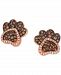 Le Vian Chocolate Diamond (3/8 ct. t. w. ) & Vanilla Diamond (1/10 ct. t. w. ) Heart Pawprint Stud Earrings in 14k Rose Gold