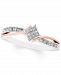 Diamond Square Cluster Twist Ring (1/8 ct. t. w. ) in Sterling Silver & 10k Rose Gold