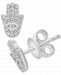 Effy Diamond Hamsa Hand Stud Earrings (1/6 ct. t. w. ) in Sterling Silver
