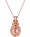 Le Vian Peach & Nude Peach Morganite (1-3/4 ct. t. w. ) & Nude Diamond (1/3 ct. t. w. ) 20" Pendant Necklace in 14k Rose Gold