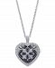 Sapphire (1/2 ct. t. w. ) and Diamond (1/7 ct. t. w. ) Heart Pendant Necklace in Sterling Silver