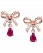 Ruby (1 ct. t. w. ) & Diamond Accent Bow Stud Earrings in 14k Rose Gold