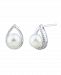Cultured Freshwater Pearl (7mm) & Diamond (1/8 ct. t. w. ) Teardrop Stud Earrings