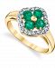 Emerald (3/4 ct. t. w. ) & Diamond (1/5 ct. t. w. ) Clover Statement Ring in 14k Gold