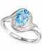 Blue Topaz (1-3/8 ct. t. w. ) & Diamond (1/4 ct. t. w. ) Swirl Ring in 14k White Gold