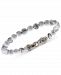 Esquire Men's Jewelry Howlite (8mm) Beaded Bracelet in Sterling Silver, Created for Macy's