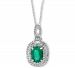 Effy Emerald (1-1/8 ct t. w. ) & Diamond (1/4 ct. t. w. ) 18" Pendant Necklace in 14k White Gold