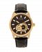 Heritor Automatic Davidson Gold Case, Genuine Black Leather Watch 42mm