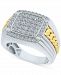 Men's Diamond Cluster Ring (1-1/2 ct. t. w. ) in 10K White Gold & Yellow Gold